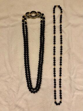 Black and gold beaded necklaces